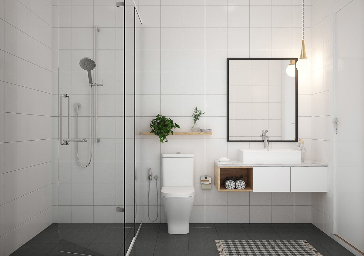Nhà tắm phong cách tối giản sáng tạo hợp xu hướng